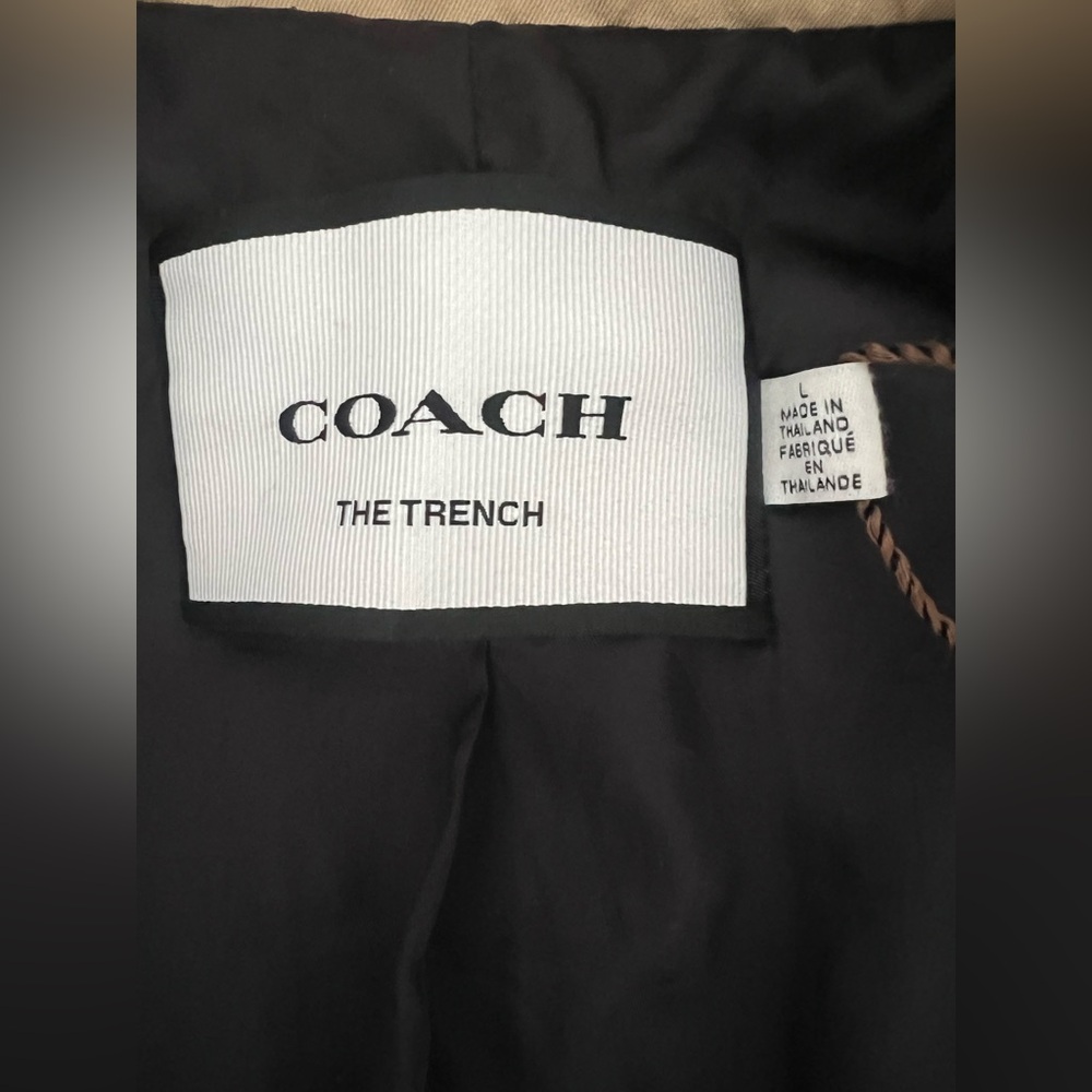 Coach Tan Double-Breasted Trench Coat - Picture 3 of 13